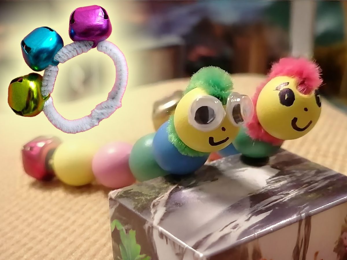 Sointinaskarteluohjeen kuvituskuva: kulkushelistin ja toukkasoitin