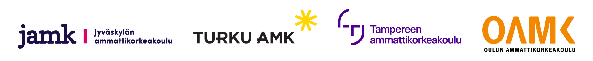 AIMO-hankkeen toteuttaja-ammattikorkeakoulujen logot