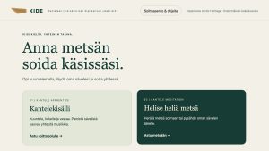 KIDE-sovelluksen etusivu